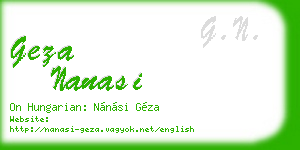 geza nanasi business card
